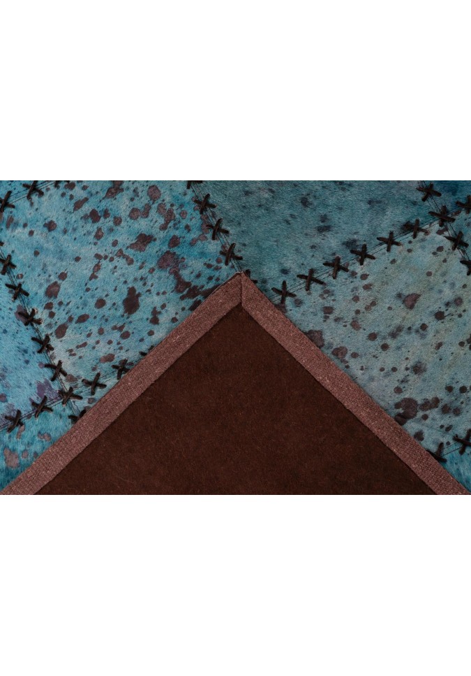 Tapis en cuir motif patchwork