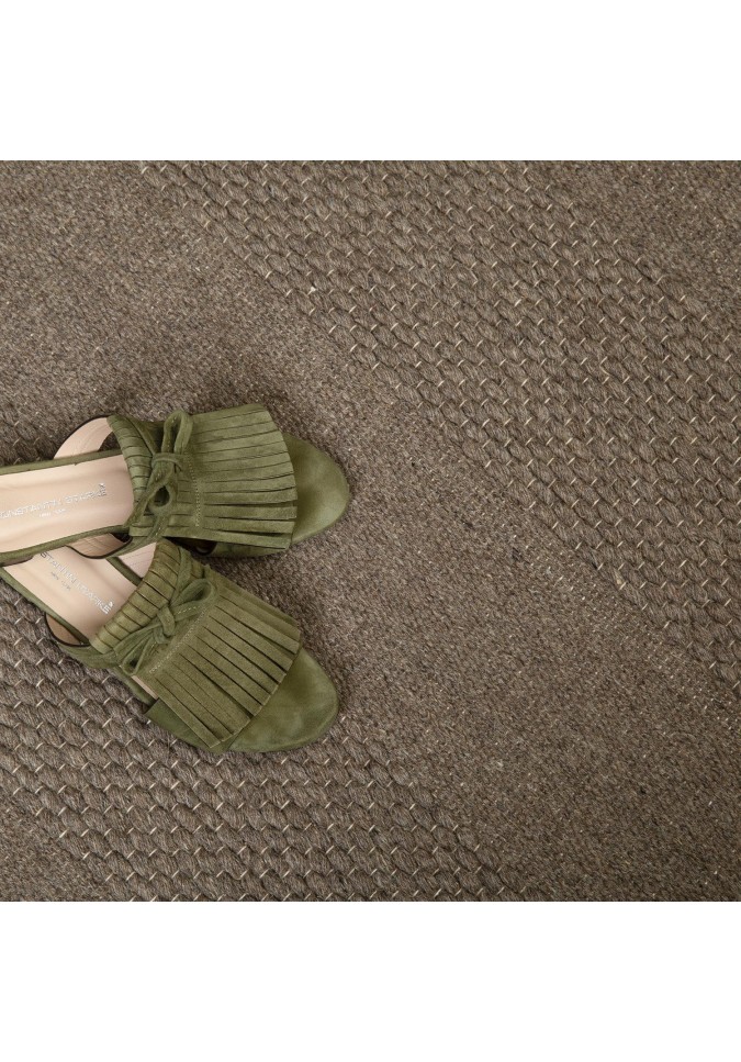 Tapis 100% Laine Taupe - Dakoka