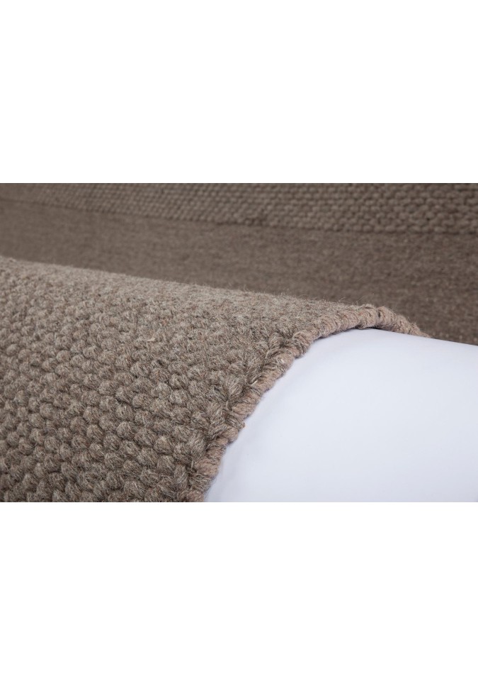 Tapis 100% Laine Taupe - Dakoka