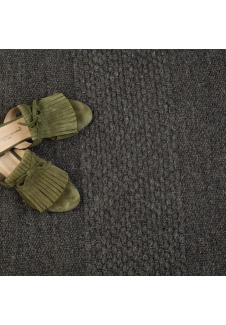 Tapis 100% Laine Gris Béton - Dakoka