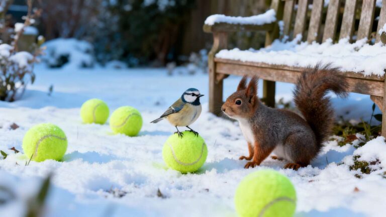 Pourquoi mettre des balles de tennis dans votre jardin pour cet hiver sauve des vies animales