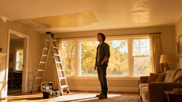 La technique rapide des bricoleurs pour faire disparaître une fissure au plafond sans gros travaux