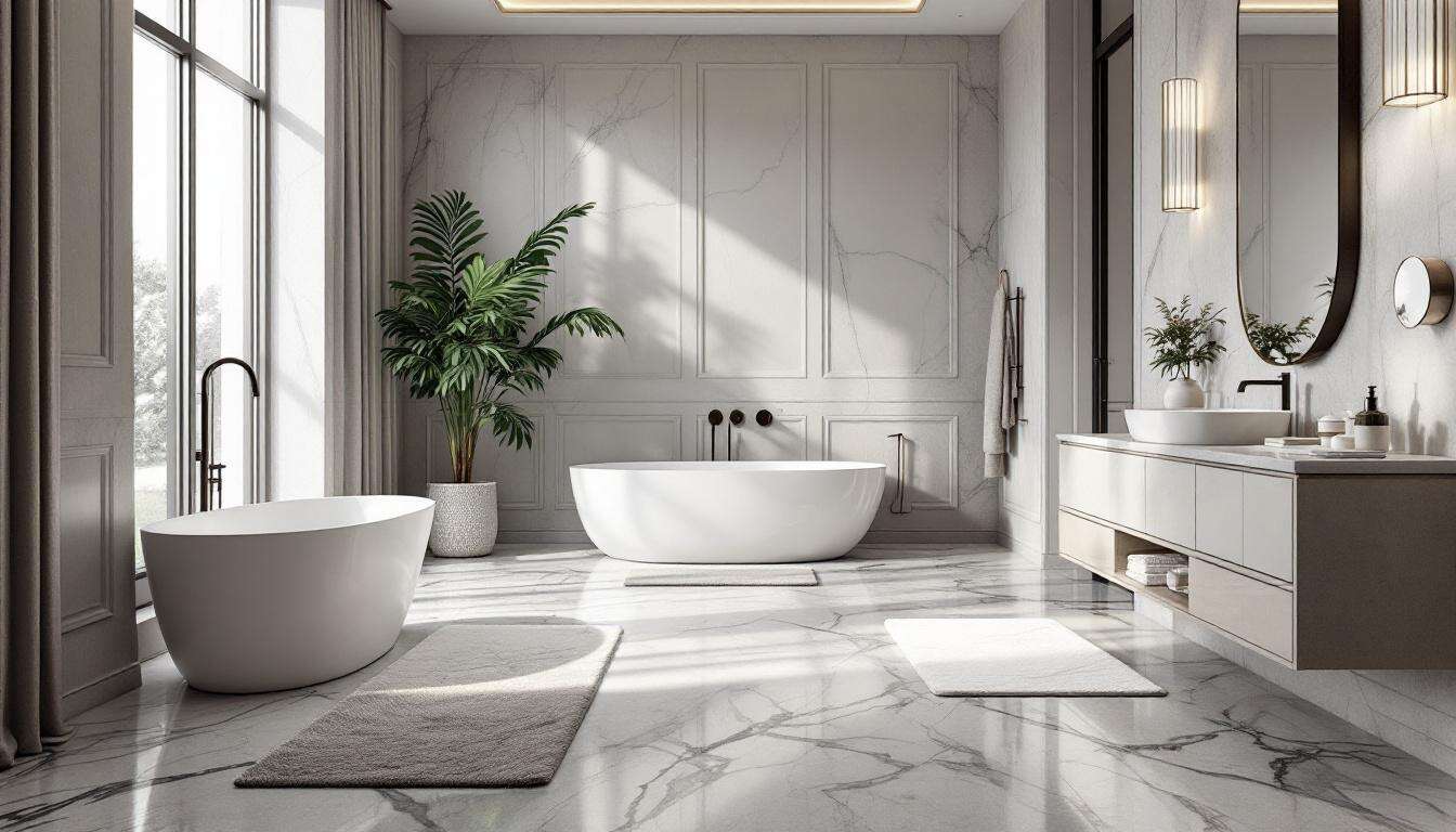 Je n’utilise plus de tapis de bain depuis que j’ai découvert cette alternative ultra chic adoptée dans les salles de bain haut de gamme