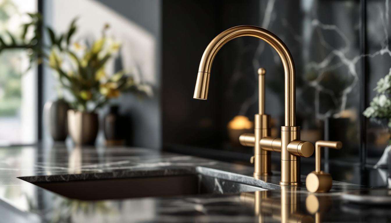Les robinets noirs, c’est fini : cette finition tendance les remplace dans les rénovations chics