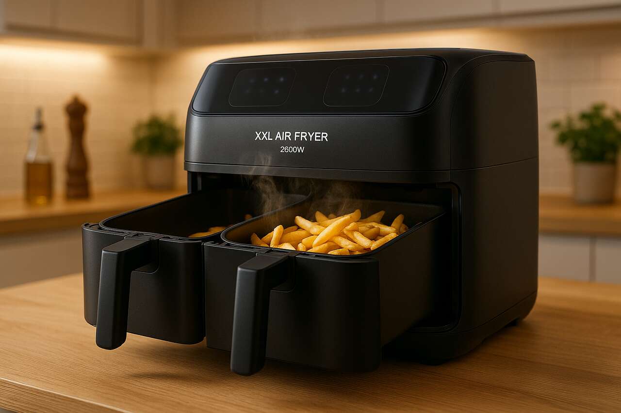 Test de la double friteuse sans huile XXL Air Fryer 11L : puissance 2600W et 2 compartiments