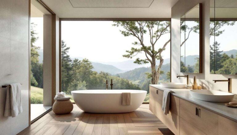 Fini le carrelage dans la salle de bain : cette matière tendance et chaleureuse le remplace dans les intérieurs luxe