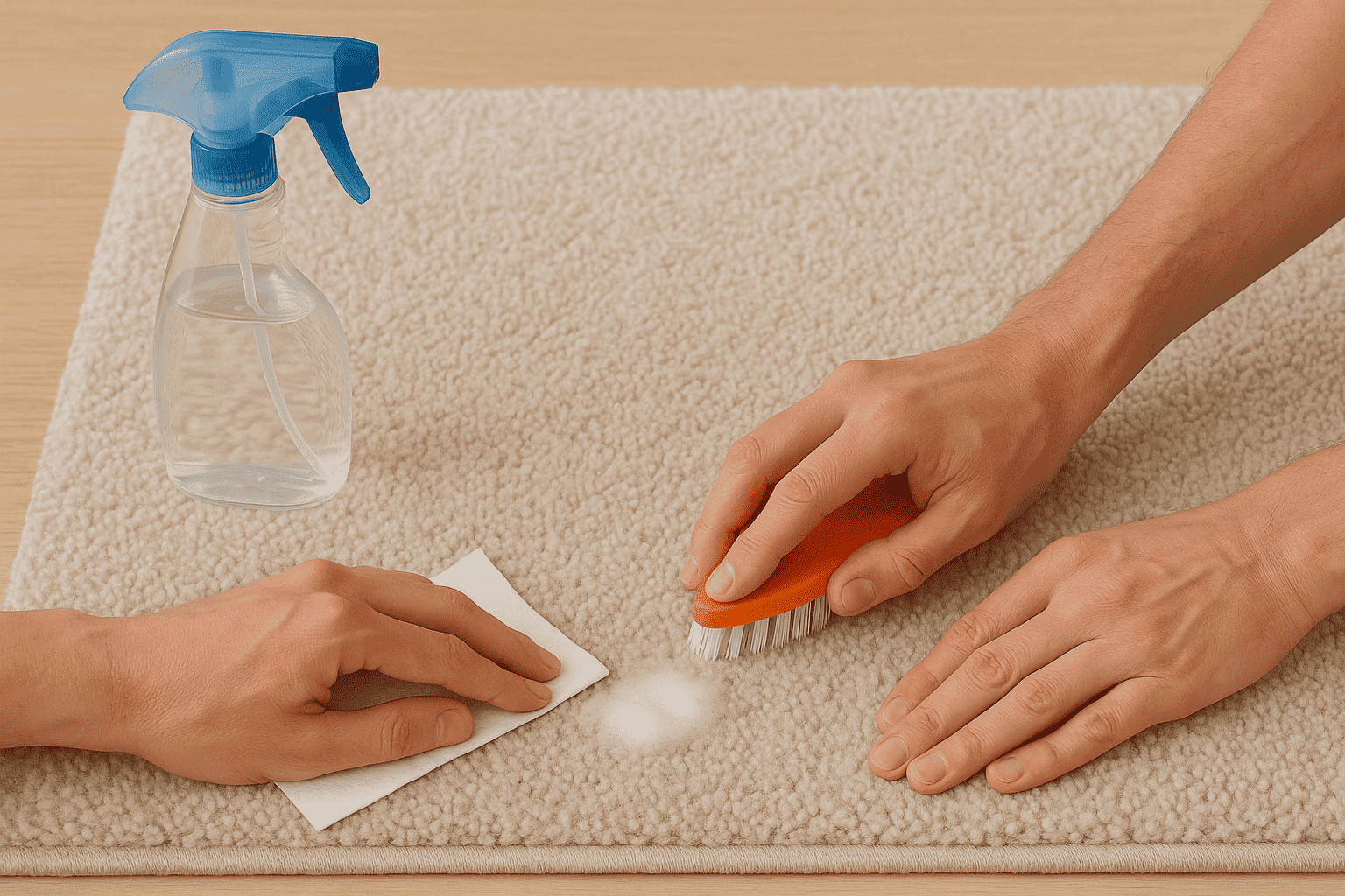 Nettoyage d'un tapis polyester