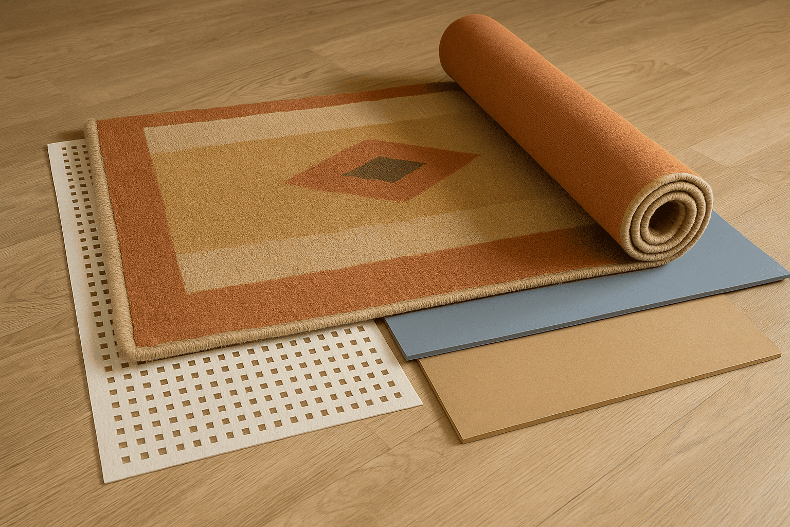 Un tapis sur du antidérapant pour rigidifier