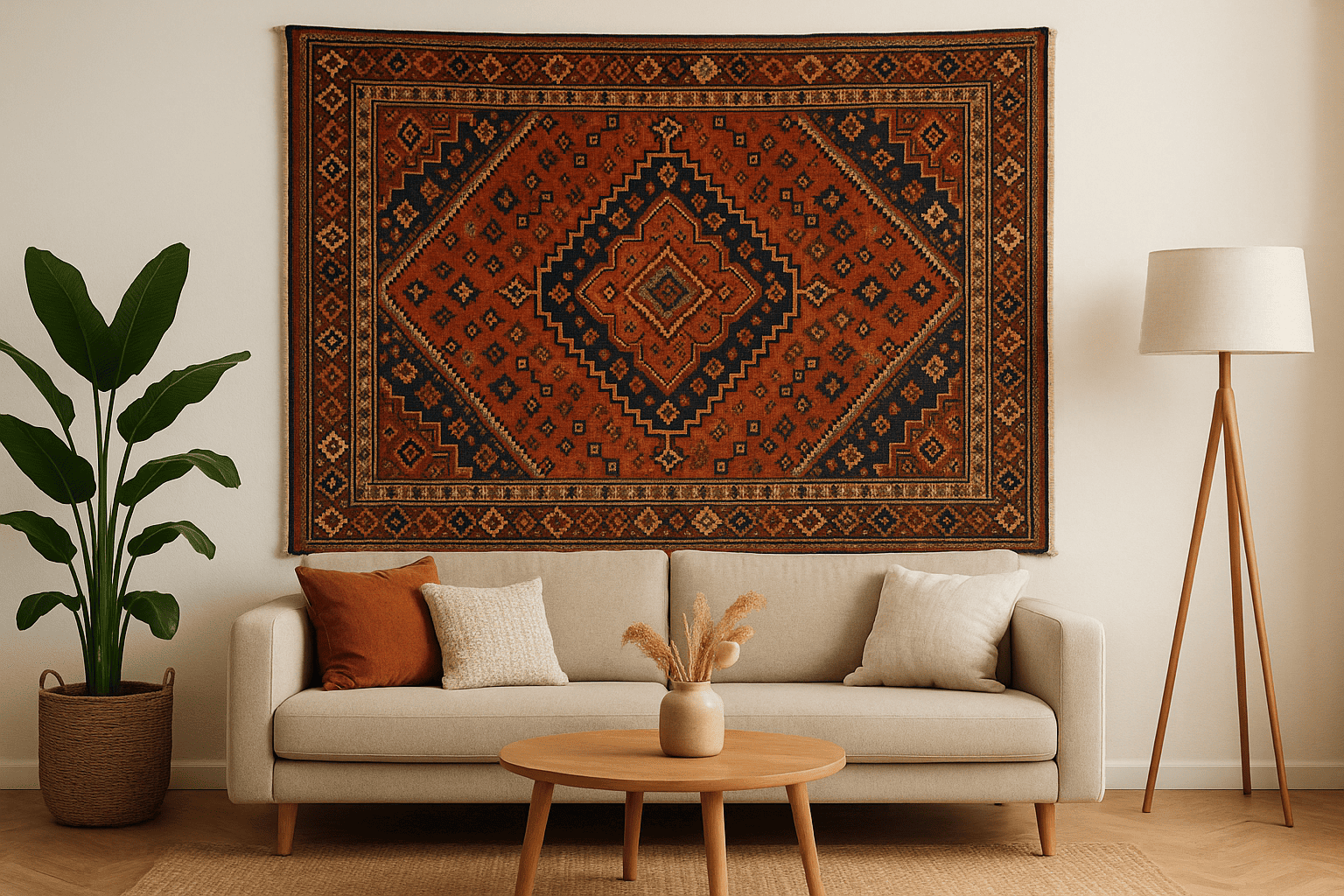 Tapis accroché au mur