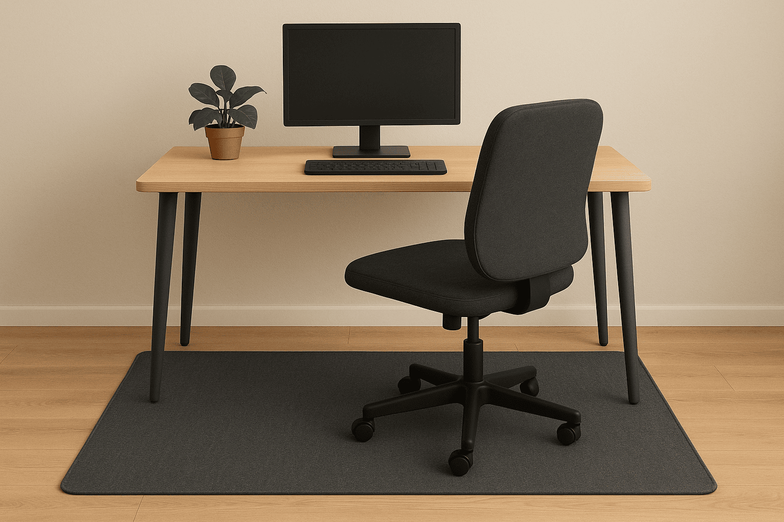 Bureau avec un joli tapis