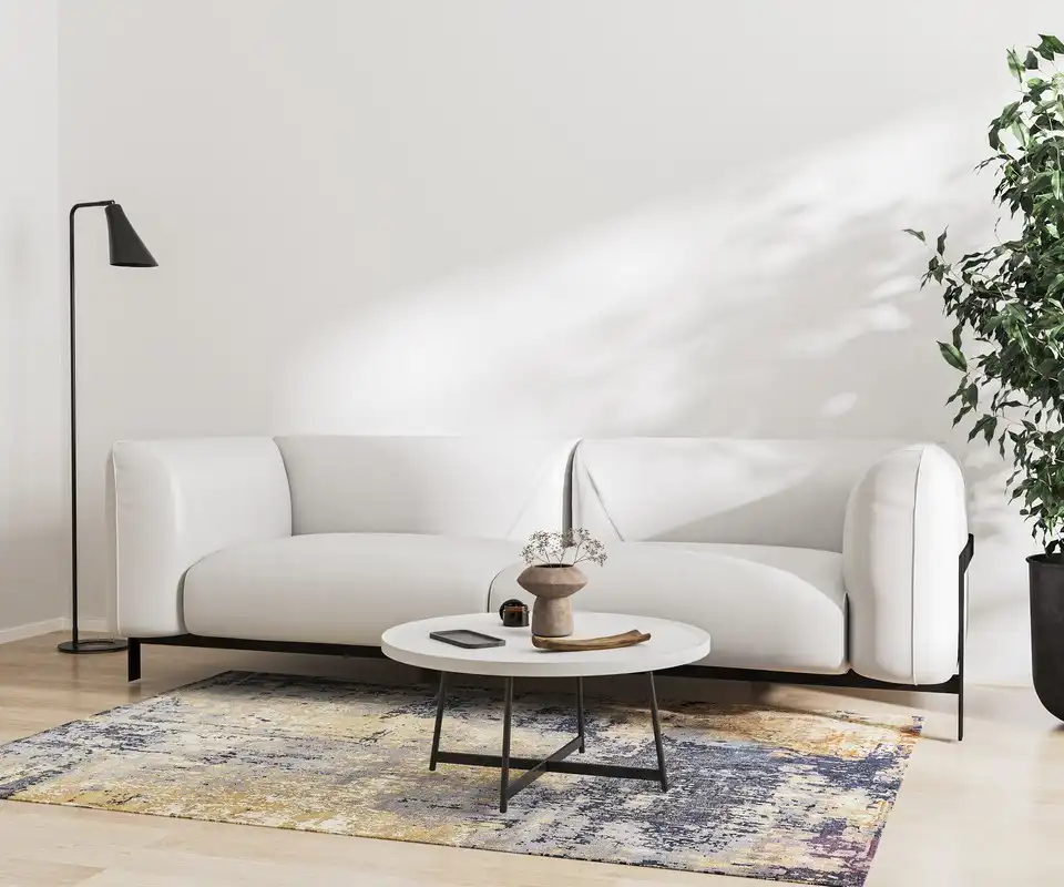 Salon avec un tapis de la bonne taille